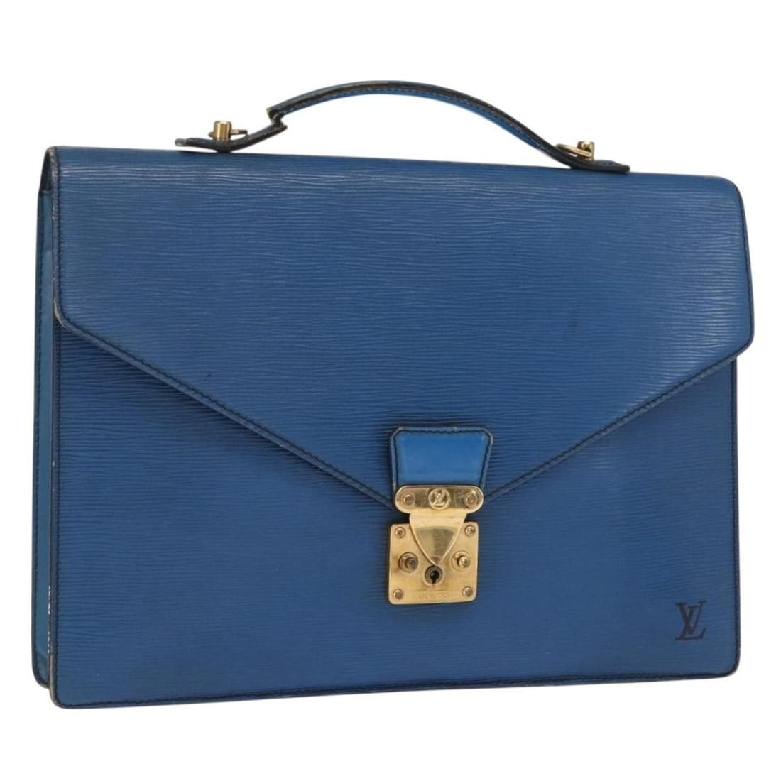Louis Vuitton Epi Toledo Blue Business Bag France: Louis Vuitton Epi Toledo Blue Business Bag France This Louis Vuitton Epi Porte Documents Bandouliere bag in Toledo Blue is crafted from Epi leather and designed for business use. Made in France, it fe