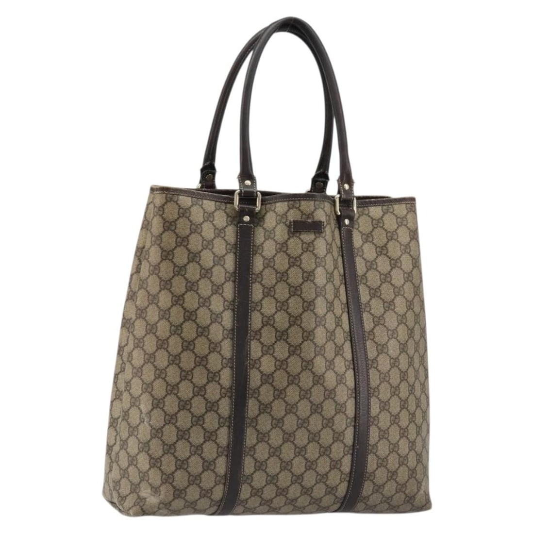 Gucci GG Supreme Beige Gold PVC Tote 223668 Italy: Gucci GG Supreme Beige Gold PVC Tote 223668 Italy This GUCCI GG Supreme Tote Bag features a beige and gold color scheme and is crafted from durable PVC leather with GG canvas accents. Designed for wom