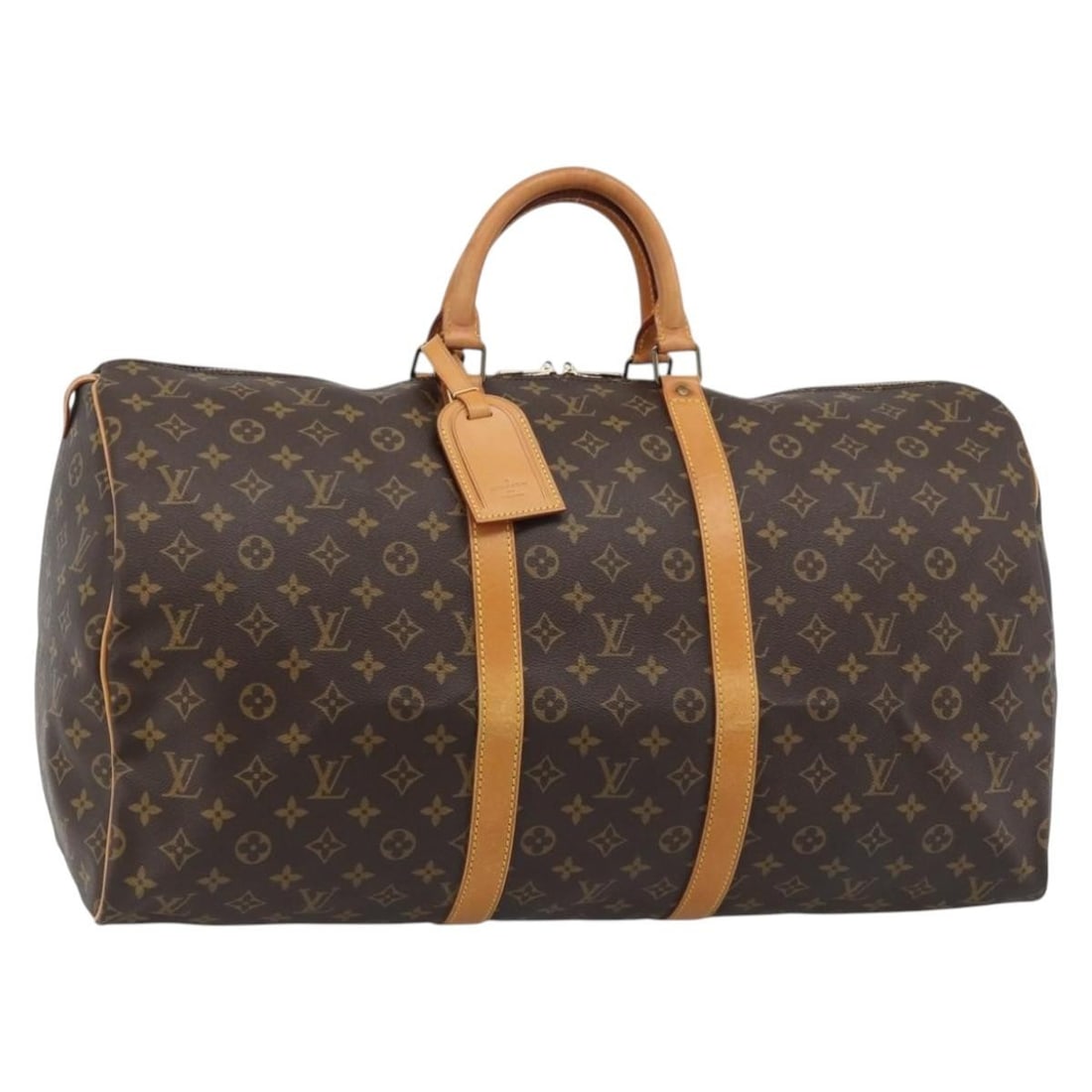 Louis Vuitton M41424 Keepall 55 Monogram Canvas Boston Bag: Louis Vuitton M41424 Keepall 55 Monogram Canvas Boston Bag Louis Vuitton Keepall 55 Boston Bag in Monogram Canvas, made in France. This bag comes with a name tag and features the classic Monogram colo