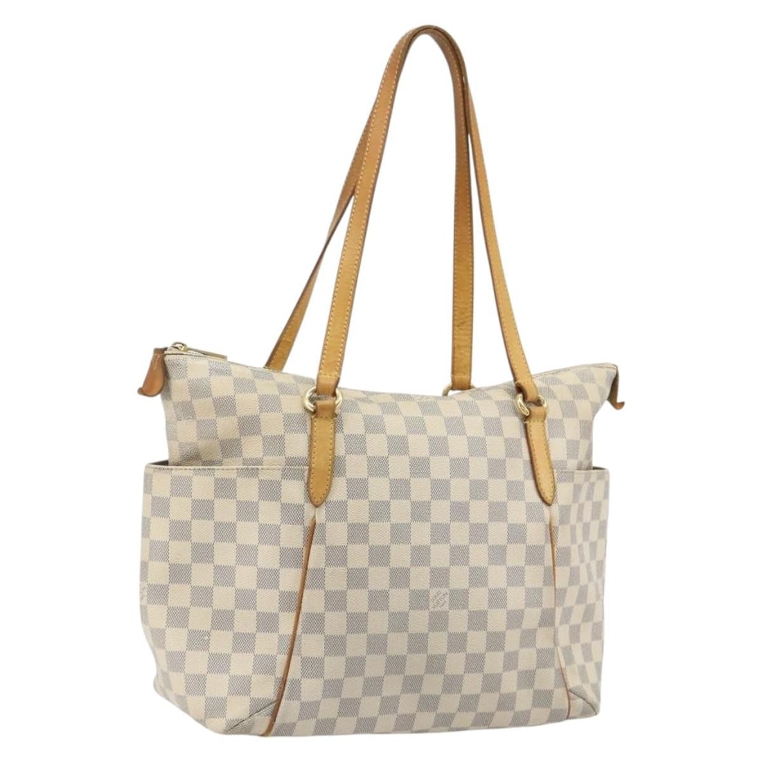 Louis Vuitton N51262 Totally MM Damier Azur Canvas Tote: Louis Vuitton N51262 Totally MM Damier Azur Canvas Tote A Louis Vuitton Damier Azur Totally MM tote bag in Damier Azur canvas, made in France. This women's tote features a shoulder drop of 9.1 inches 