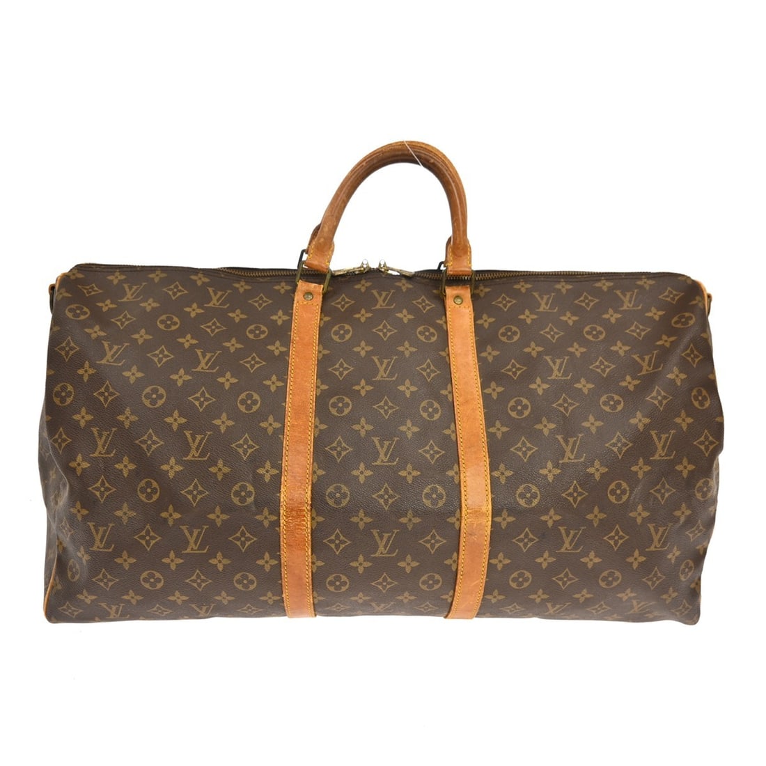 Louis Vuitton Keepall Bandouliere 60 Monogram Duffle Bag M41412: Louis Vuitton Keepall Bandouliere 60 Monogram Duffle Bag M41412 Louis Vuitton Monogram Keepall Bandouliere 60 duffle bag in brown Monogram Canvas and leather, made in France. It features a zip closure