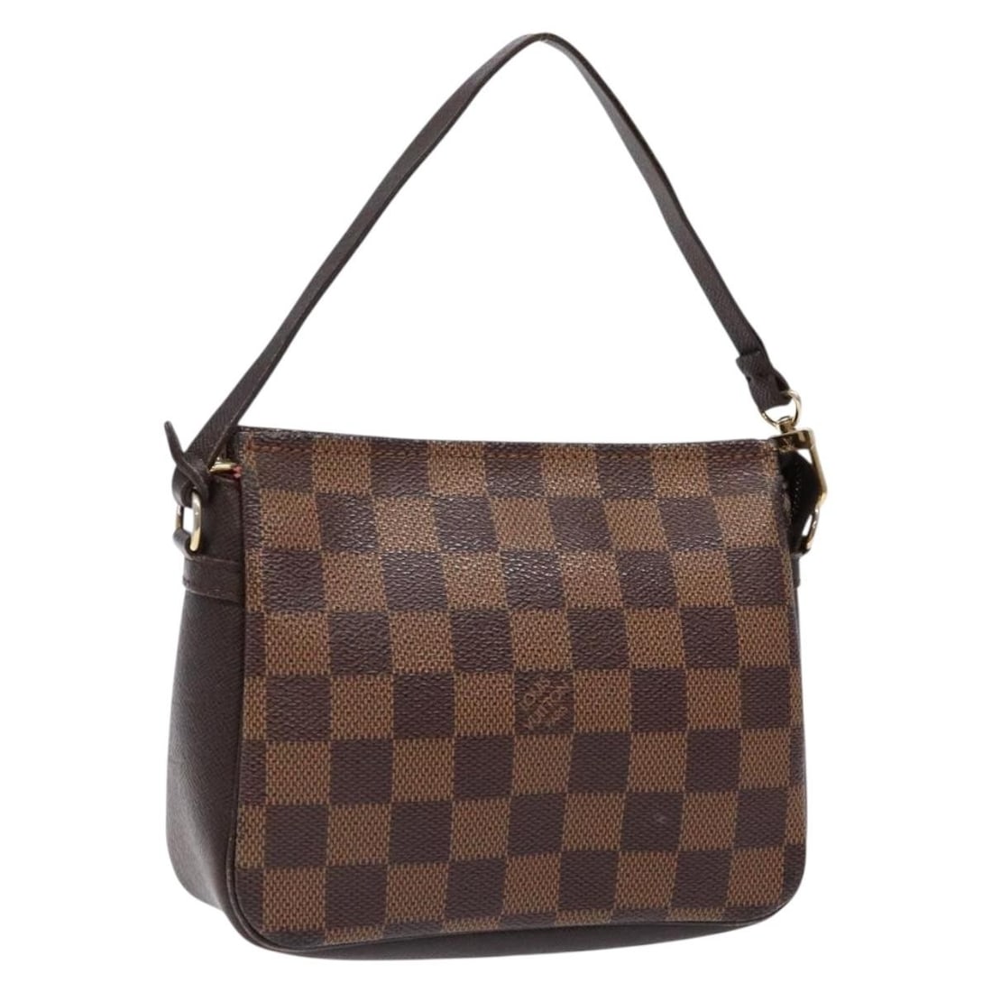 Louis Vuitton N51982 Damier Ebene Canvas Makeup Pouch France: Louis Vuitton N51982 Damier Ebene Canvas Makeup Pouch France Louis Vuitton Damier Ebene Trousse makeup pouch in Damier Ebene canvas, made in France. This women's pouch is offered as the item only, wit