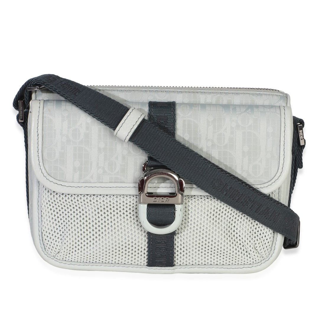 Christian Dior Parley Oblique Mini Bag Blue Fabric Strap: Christian Dior Parley Oblique Mini Bag Blue Fabric Strap This Christian Dior Light Blue Oblique Jacquard Dior 8 Pouch is a stylish messenger bag crafted from blue fabric with a signature jacquard patt
