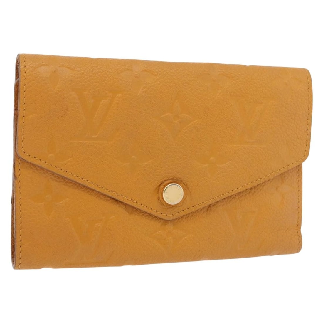 Louis Vuitton M60410 Empreinte Leather Compact Wallet Saffron France: Louis Vuitton M60410 Empreinte Leather Compact Wallet Saffron France Louis Vuitton Empreinte Portefeuille Curie's Compact wallet in saffron/yellow Monogram Empreinte leather. Made in France, this comp