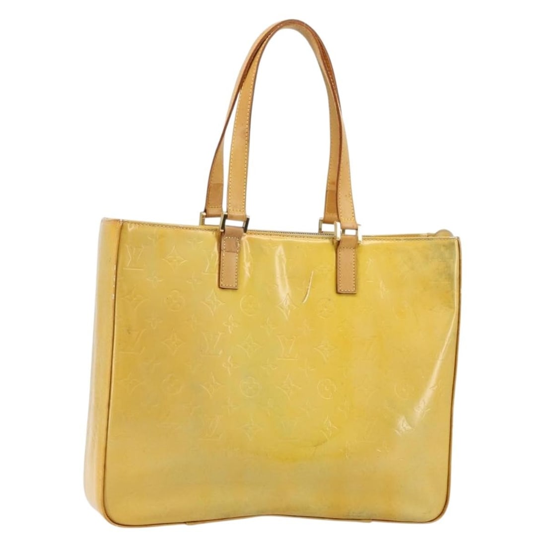 Louis Vuitton Monogram Vernis Gris Columbus Tote M91028 Patent Leather: Louis Vuitton Monogram Vernis Gris Columbus Tote M91028 Patent Leather This Louis Vuitton Monogram Vernis Columbus Tote Bag in Gris is crafted from patent leather and designed for women. The bag featu