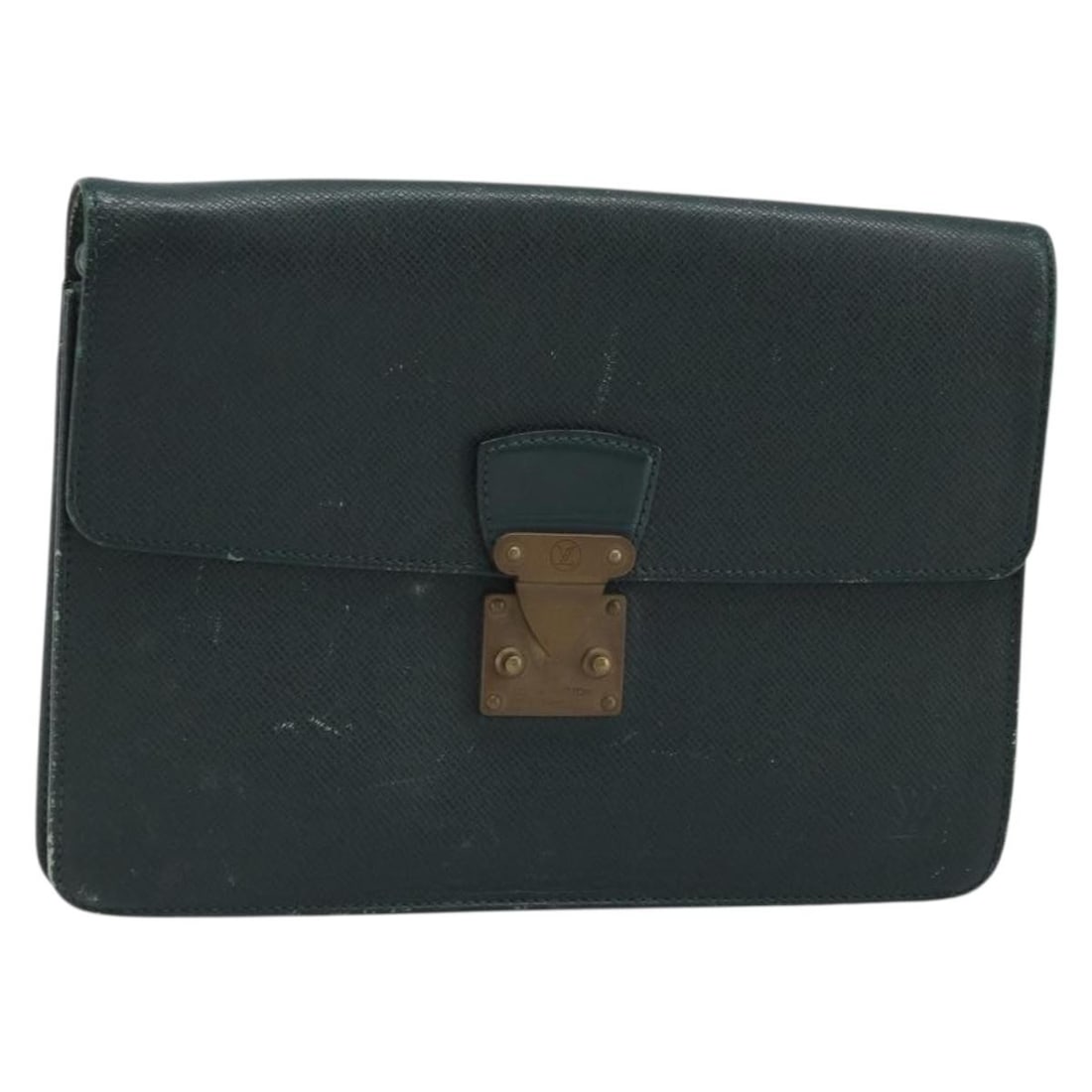 Louis Vuitton Taiga Leather Kourad Epicea Clutch Bag M30194: Louis Vuitton Taiga Leather Kourad Epicea Clutch Bag M30194 This Louis Vuitton Taiga Pochette Kourad clutch bag is crafted from Epicea green Taiga leather. Designed for women, the bag features a class