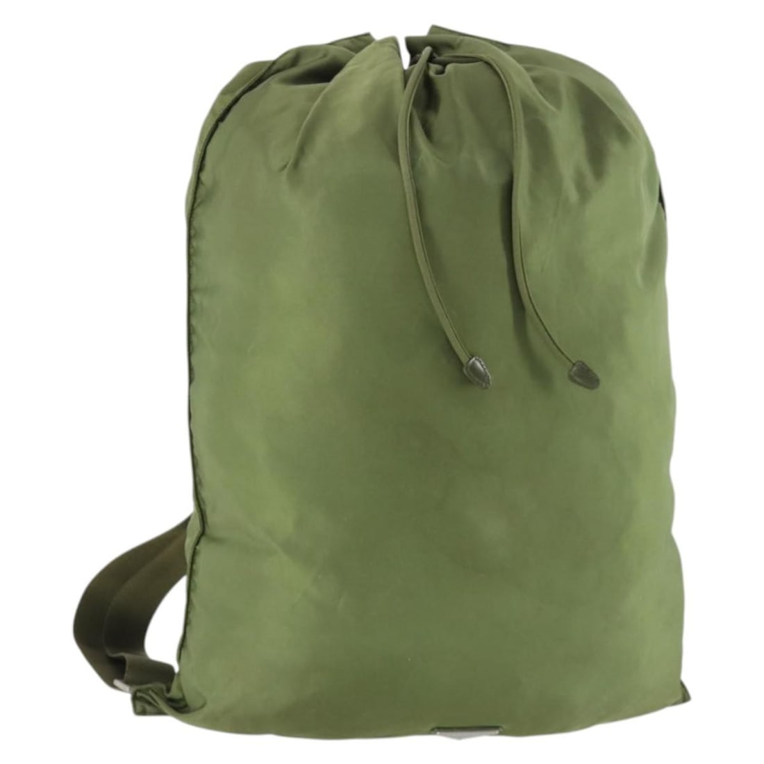Prada Women's Khaki Nylon Silver Backpack Made in Italy: Prada Women's Khaki Nylon Silver Backpack Made in Italy This PRADA women's backpack is crafted from durable nylon in a khaki and silver color combination. It features a spacious design with approximat