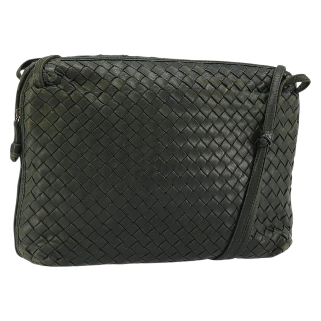 Bottega Veneta Intrecciato Leather Shoulder Bag Green Gold: Bottega Veneta Intrecciato Leather Shoulder Bag Green Gold Bottega Veneta Intrecciato shoulder bag in green leather with gold-tone hardware. Made in Italy, this bag measures approximately W26cm x H18c