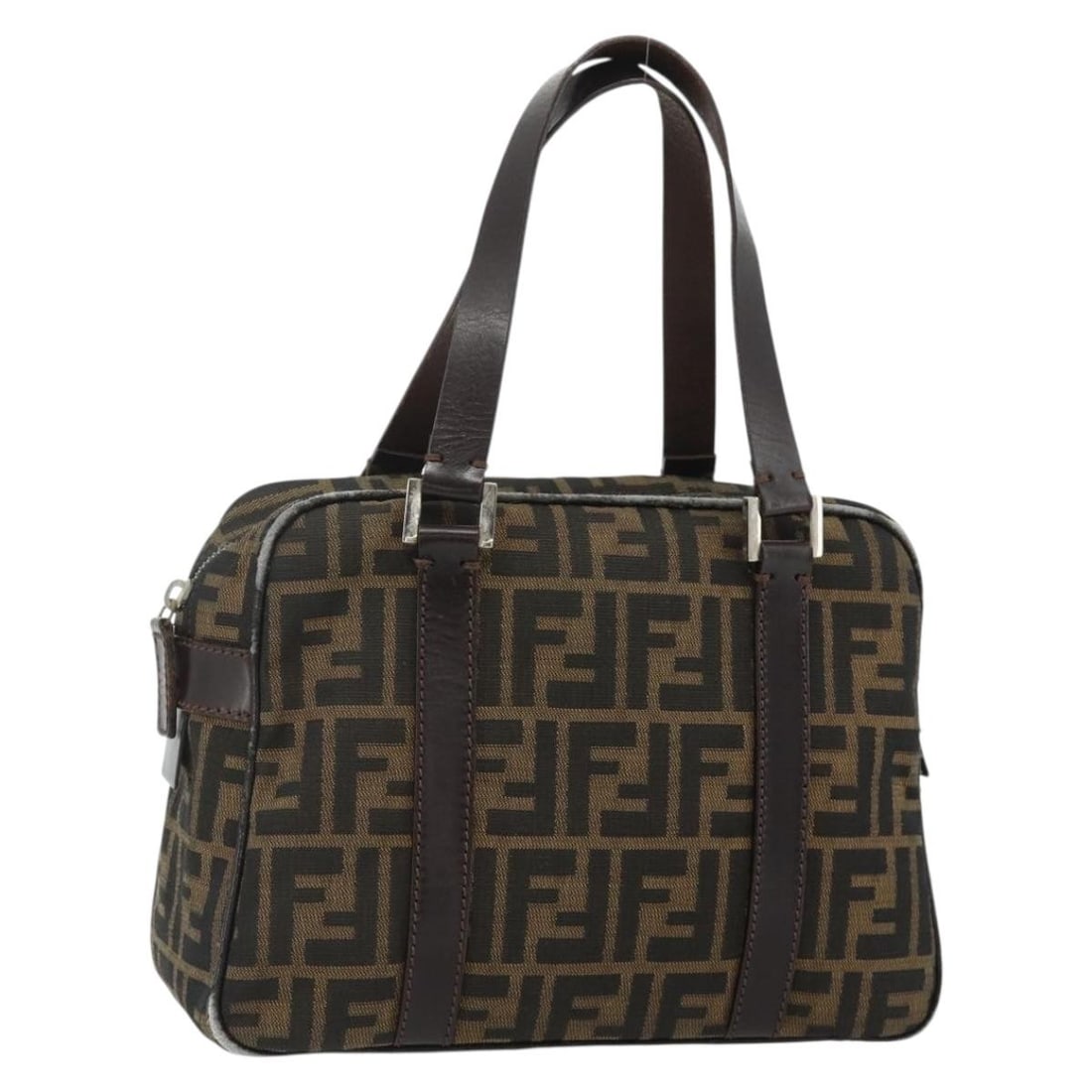 FENDI Zucca Canvas Womens Handbag in Black Brown Made in Italy: FENDI Zucca Canvas Womens Handbag in Black Brown Made in Italy Authentic FENDI handbag in black and brown Zucca canvas, made in Italy. This women's bag is offered without the original box or dust bag;