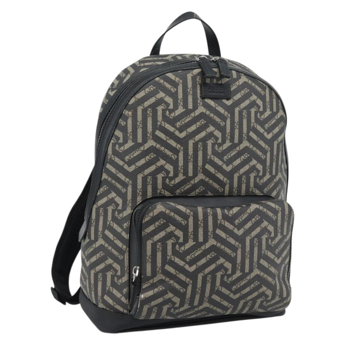GUCCI 406370 Caleido GG Supreme Backpack Beige Silver PVC Leather: GUCCI 406370 Caleido GG Supreme Backpack Beige Silver PVC Leather This is a Gucci GG Supreme Caleido backpack in beige and silver, made in Italy. It is constructed from PVC leather and GG canvas, and 