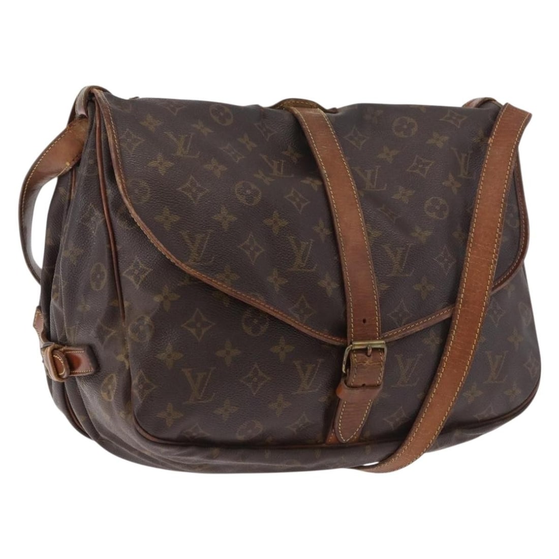 Louis Vuitton M42254 Saumur 35 Monogram Canvas Shoulder Bag: Louis Vuitton M42254 Saumur 35 Monogram Canvas Shoulder Bag Louis Vuitton Saumur 35 shoulder bag in Monogram canvas. This women's bag is made in France and includes the item only; no box or dust bag i