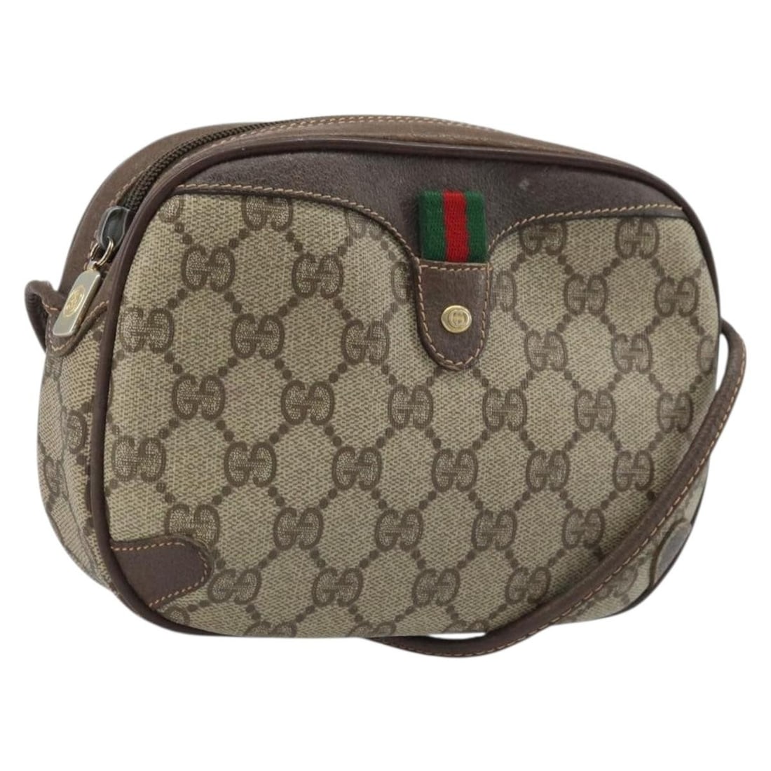 Gucci GG Supreme Sherry Line Beige Gold PVC Shoulder Bag 89 02 066: Gucci GG Supreme Sherry Line Beige Gold PVC Shoulder Bag 89 02 066 This GUCCI GG Supreme Web Sherry Line shoulder bag features beige and gold PVC leather with GG canvas accents. Designed for women, it