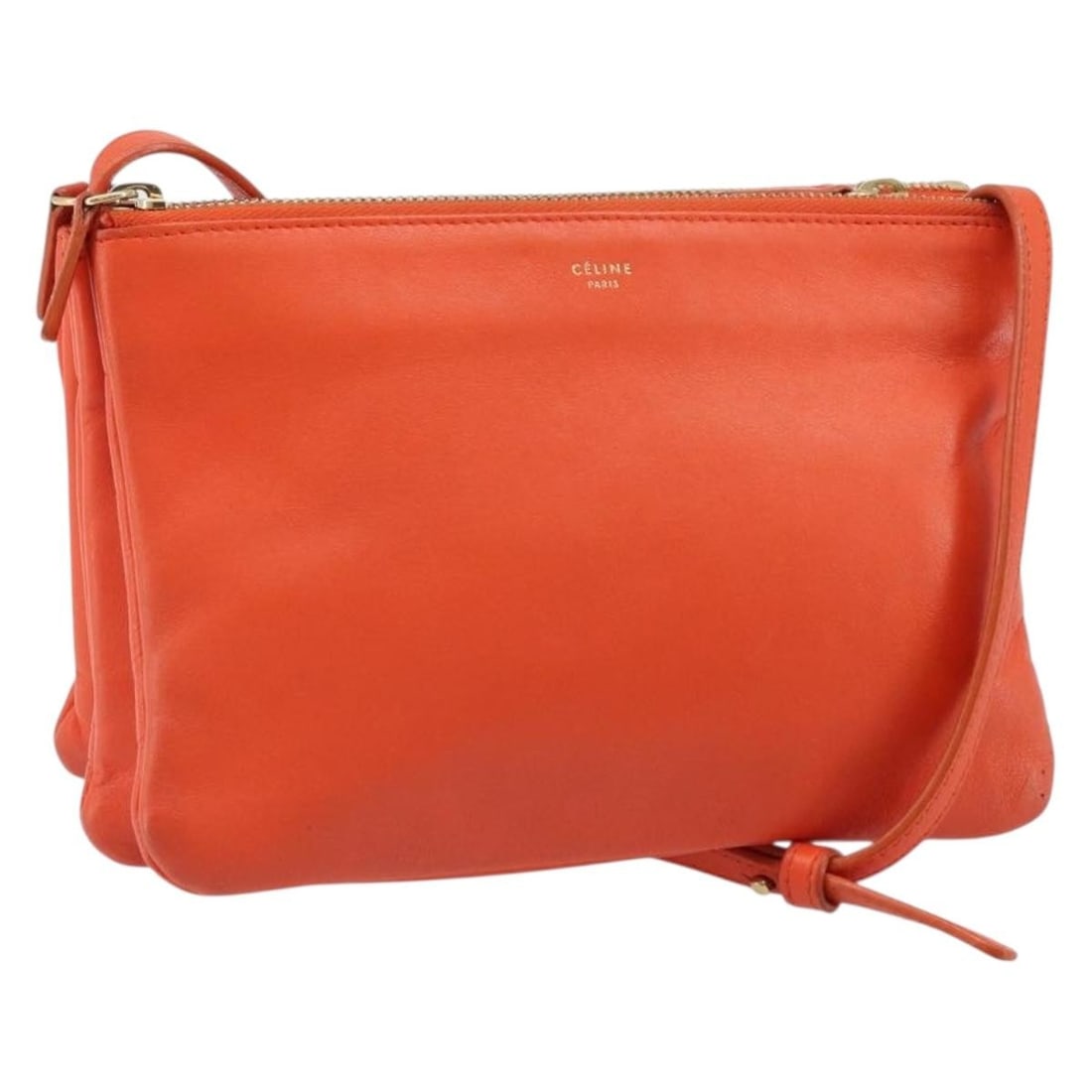 CELINE Orange Leather Shoulder Bag with Dust Bag Made in Italy (1 of 18)