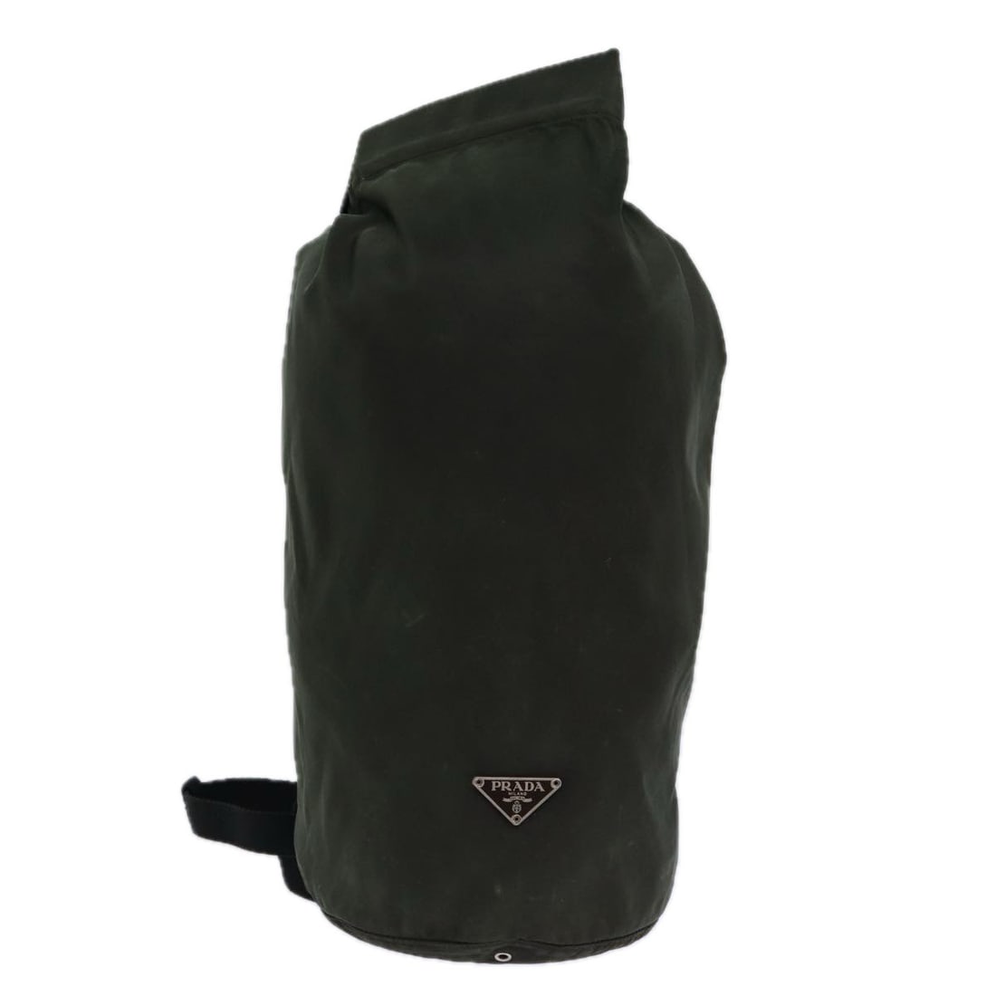 Prada khaki nylon women shoulder bag 13.8 inch Italy: Prada khaki nylon women shoulder bag 13.8 inch Italy This PRADA shoulder bag is crafted from khaki nylon and designed for women. Made in Italy, it features a spacious main compartment and a practical 