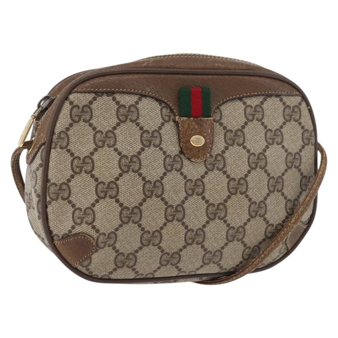 Gucci Sherry Line GG Canvas Shoulder Bag Beige Gold 89 02 066: Gucci Sherry Line GG Canvas Shoulder Bag Beige Gold 89 02 066 This GUCCI GG Supreme Web Sherry Line shoulder bag features the brand's signature GG canvas in beige and gold tones. Designed for women, i