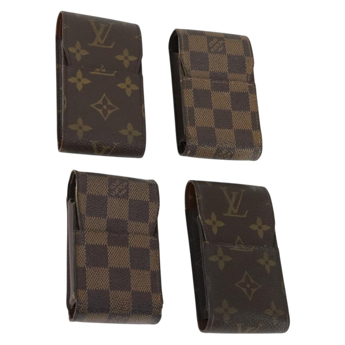 Set of 4 Louis Vuitton Monogram Canvas Cigarette Cases: Set of 4 Louis Vuitton Monogram Canvas Cigarette Cases This set includes four Louis Vuitton Monogram Damier Ebene cigarette cases crafted from signature monogram canvas. Designed for women, these case