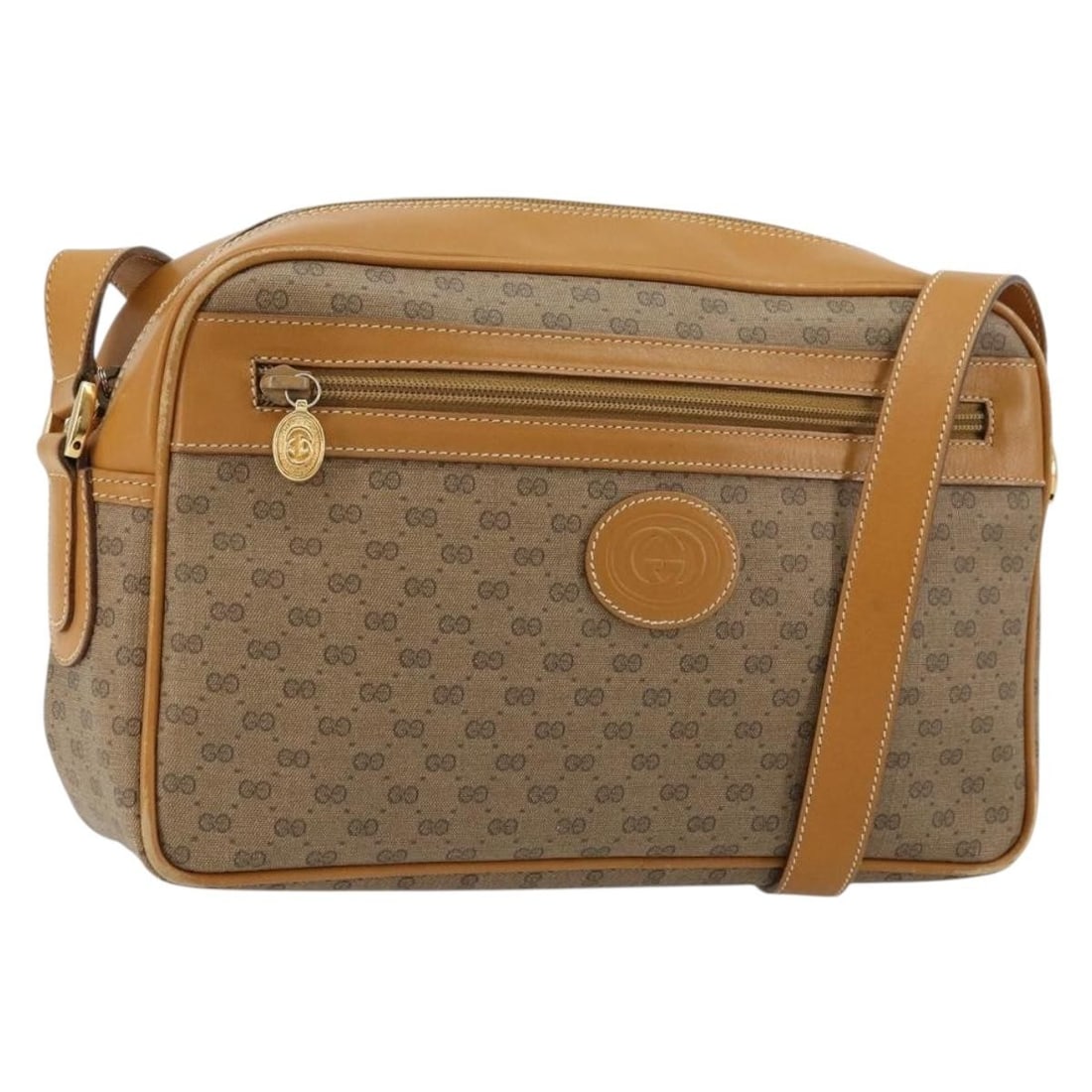 Gucci 001 56 0942 Micro GG Supreme PVC Leather Shoulder Bag Beige Gold: Gucci 001 56 0942 Micro GG Supreme PVC Leather Shoulder Bag Beige Gold A Gucci Micro GG Supreme shoulder bag in beige and gold, made from PVC leather and Micro Small GG canvas. It features a shoulder 
