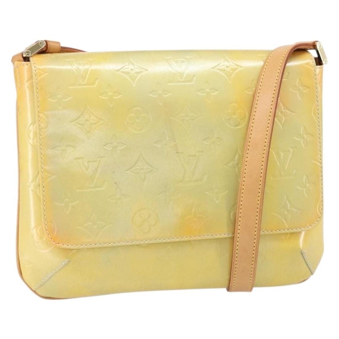 Louis Vuitton Thompson Street Gris Patent Vernis Shoulder Bag M91008: Louis Vuitton Thompson Street Gris Patent Vernis Shoulder Bag M91008 This Louis Vuitton Monogram Vernis Thompson Street shoulder bag is crafted from patent leather in the color Gris. The bag features 