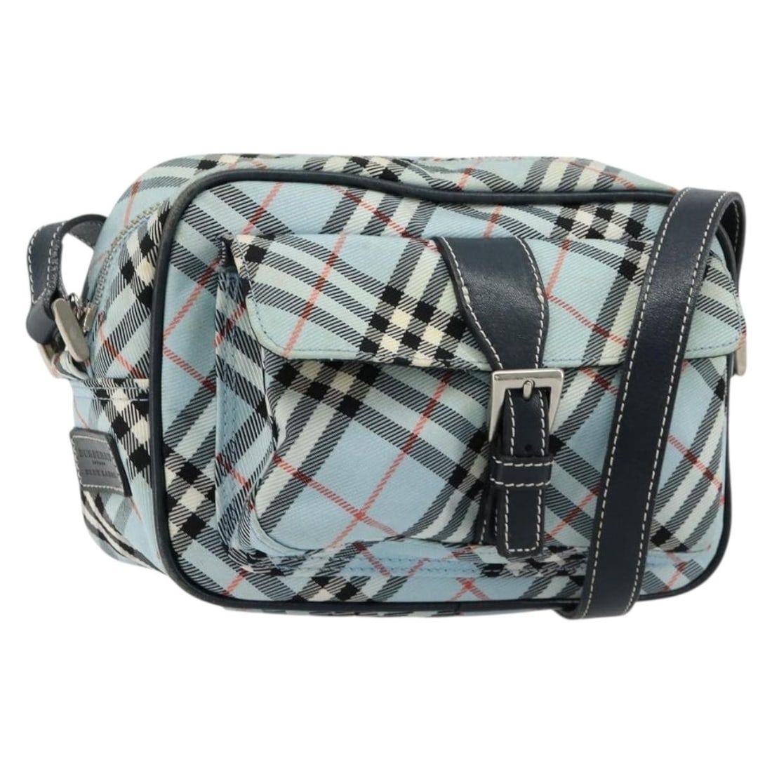 Burberry Nova Check Blue Label nylon shoulder bag Light Blue Silver: Burberry Nova Check Blue Label nylon shoulder bag Light Blue Silver This Burberry Nova Check Blue Label shoulder bag features a light blue and silver nylon exterior, complemented by a matching shoulde