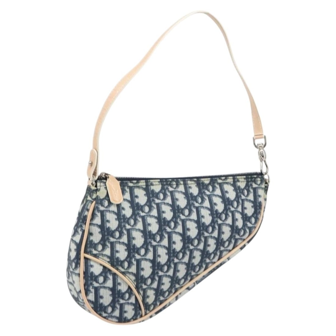 Christian Dior Saddle Accessory Pouch Navy Trotter Canvas PVC Leather (1 of 18)