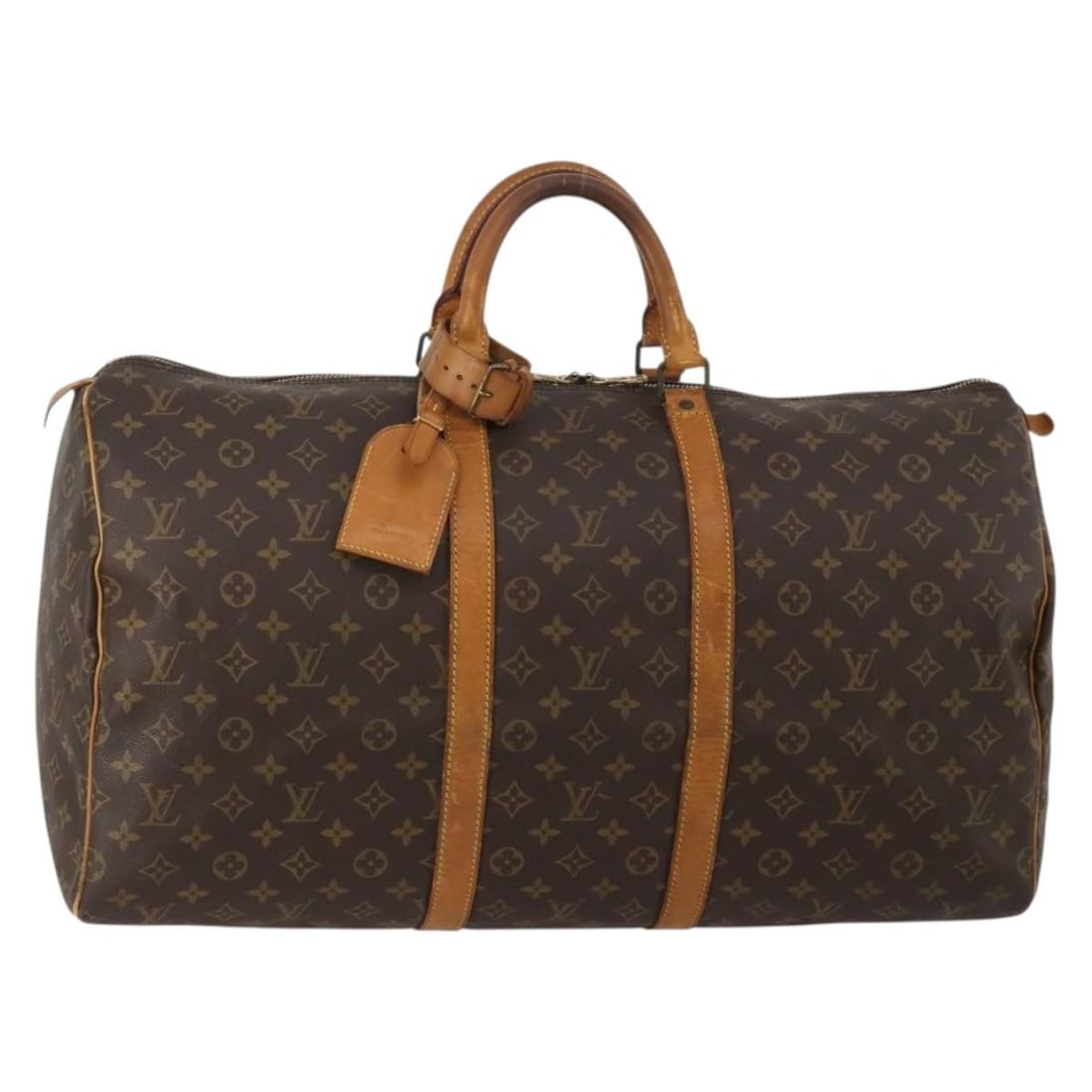 Louis Vuitton M41424 Keepall 55 Monogram Canvas Boston Bag: Louis Vuitton M41424 Keepall 55 Monogram Canvas Boston Bag Louis Vuitton Keepall 55 Boston Bag in Monogram Canvas, made in France. This women's bag features the classic Monogram exterior and comes wit