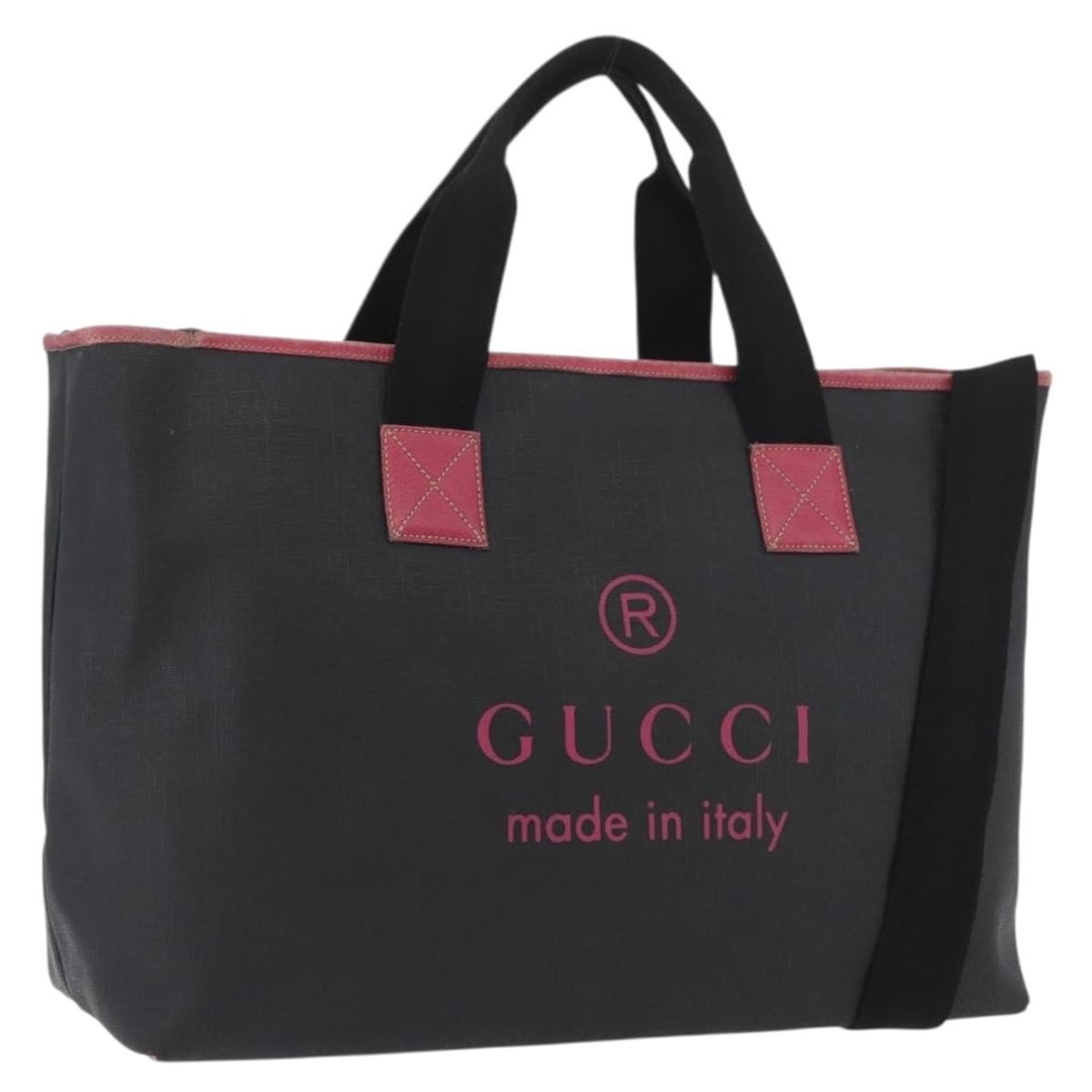 Gucci black PVC leather tote 162785 Italy: Gucci black PVC leather tote 162785 Italy This GUCCI tote bag features a black PVC leather exterior and is designed for women. The bag measures approximately 16.9 inches in length, 11.8 inches in heig