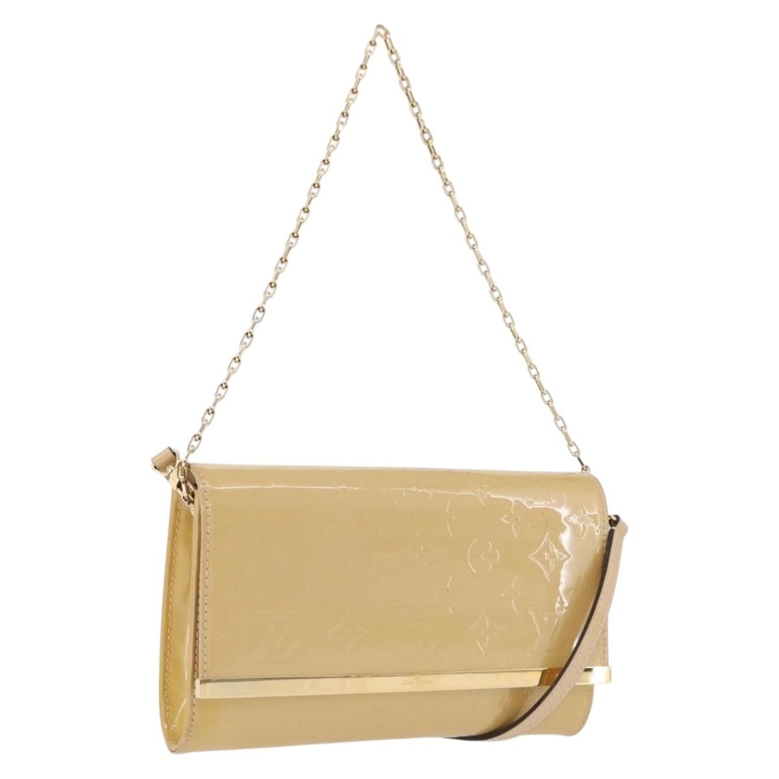 Louis Vuitton Ana Clutch Bag Monogram Vernis Dunne M90194: Louis Vuitton Ana Clutch Bag Monogram Vernis Dunne M90194 Louis Vuitton Monogram Vernis Ana Clutch Bag in Dunne patent leather, presented as a clutch bag with a shoulder strap accessory. Made in Franc