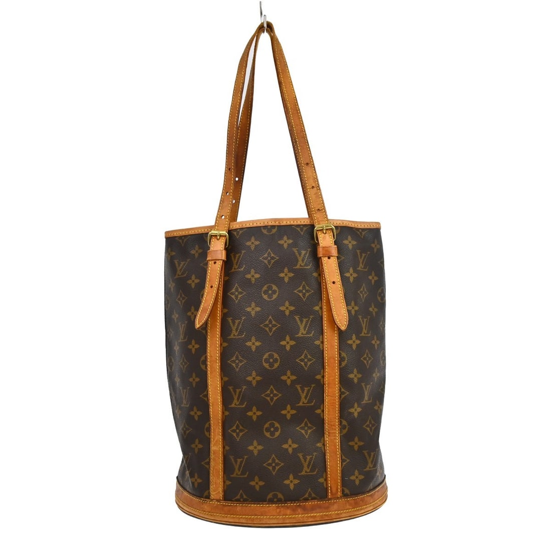 Louis Vuitton Petite Bucket GM Monogram Canvas Tote M42236: Louis Vuitton Petite Bucket GM Monogram Canvas Tote M42236 Louis Vuitton Monogram Bucket GM tote bag in brown Monogram canvas with leather lining and logo accents. It features an open closure, adjusta