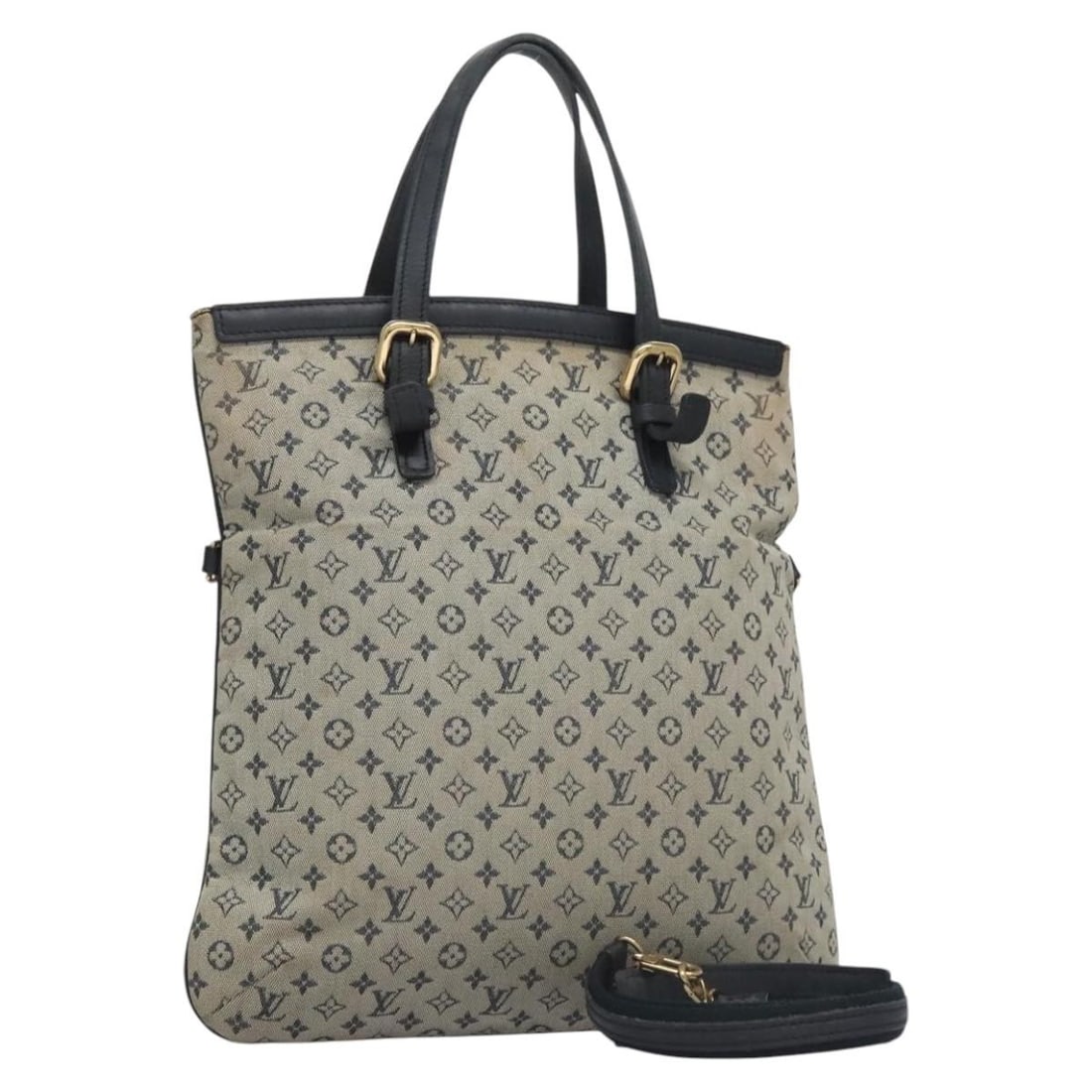 Louis Vuitton Mini Monogram Francoise Blue Canvas Tote with Shoulder Strap M92208: Louis Vuitton Mini Monogram Francoise Blue Canvas Tote with Shoulder Strap M92208 This Louis Vuitton Monogram Mini Francoise Tote Bag features a blue monogram mini canvas exterior and offers both hand