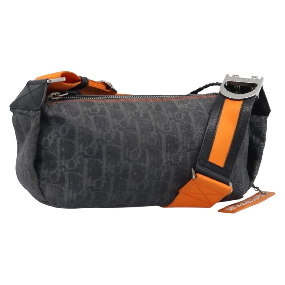 Christian Dior Flight Shoulder Bag in Gray Silver Trotter Canvas: Christian Dior Flight Shoulder Bag in Gray Silver Trotter Canvas Christian Dior shoulder bag made from Trotter Canvas in Gray/Silver. It features a shoulder strap with an approximate drop of 9.8-15.7 