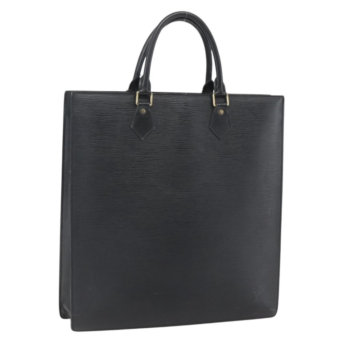 Louis Vuitton Epi Leather Sac Plat Black Handbag M59082: Louis Vuitton Epi Leather Sac Plat Black Handbag M59082 This Louis Vuitton Epi Sac Plat handbag in black features a structured silhouette crafted from durable Epi leather. Designed for women, it offer