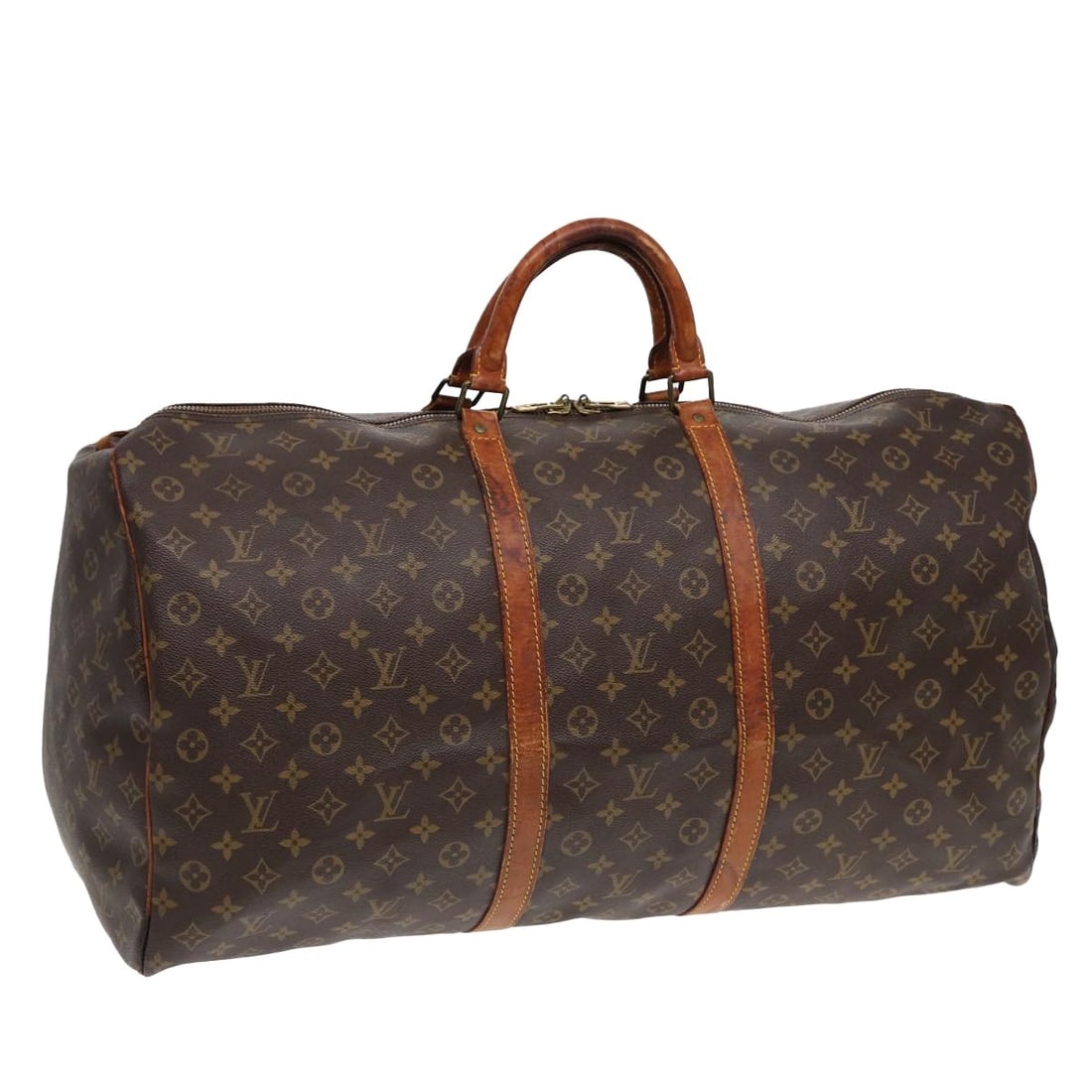 Louis Vuitton M41422 Keepall 60 Monogram Canvas Boston Bag: Louis Vuitton M41422 Keepall 60 Monogram Canvas Boston Bag Louis Vuitton Keepall 60 Boston Bag in Monogram Canvas, made in France. This bag features the classic Monogram exterior and measures approxim