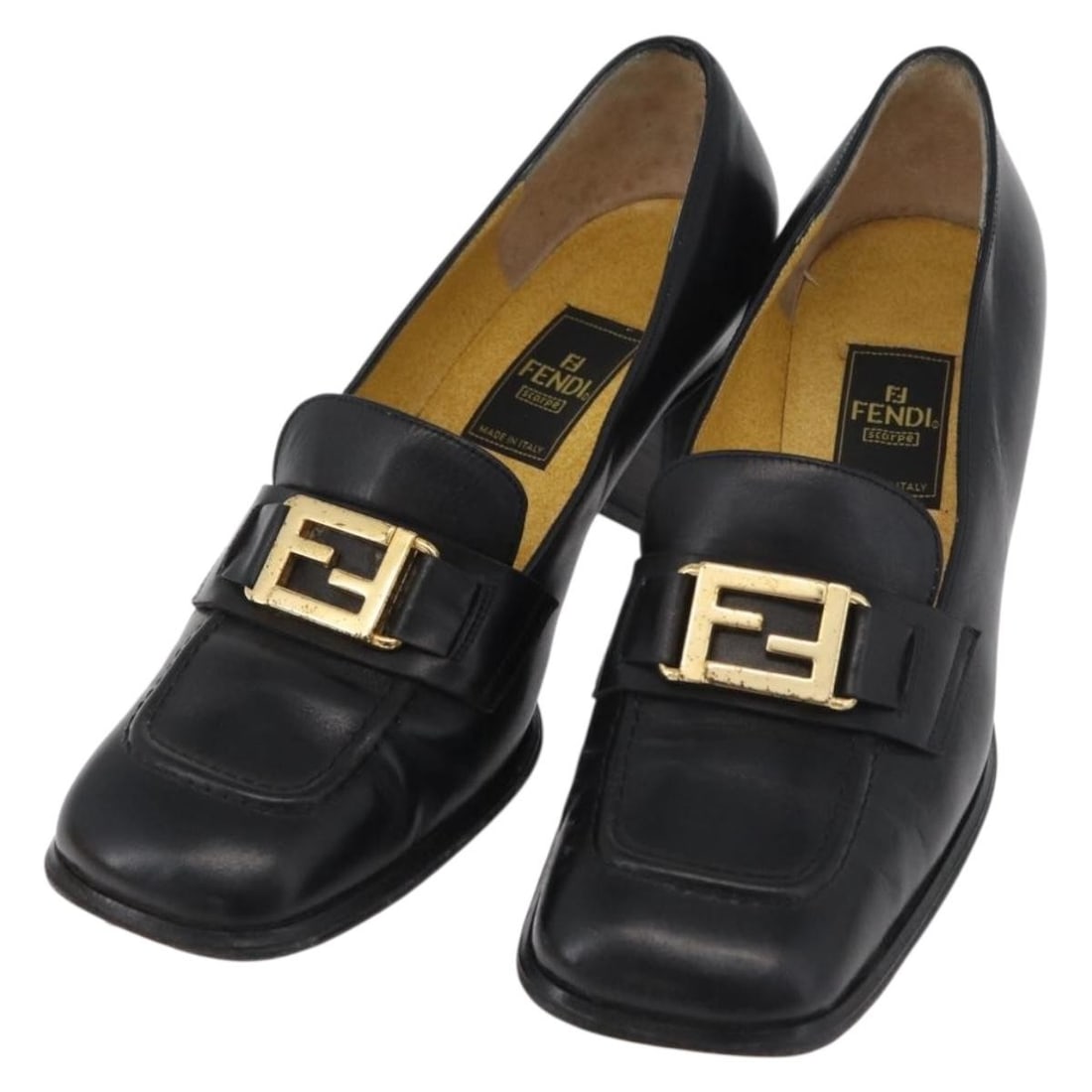 Fendi black leather women loafers size 36 1 2: Fendi black leather women loafers size 36 1 2 These FENDI women's loafers are crafted from black leather and made in Italy. They feature a classic loafer design with a leather upper and come in size 3