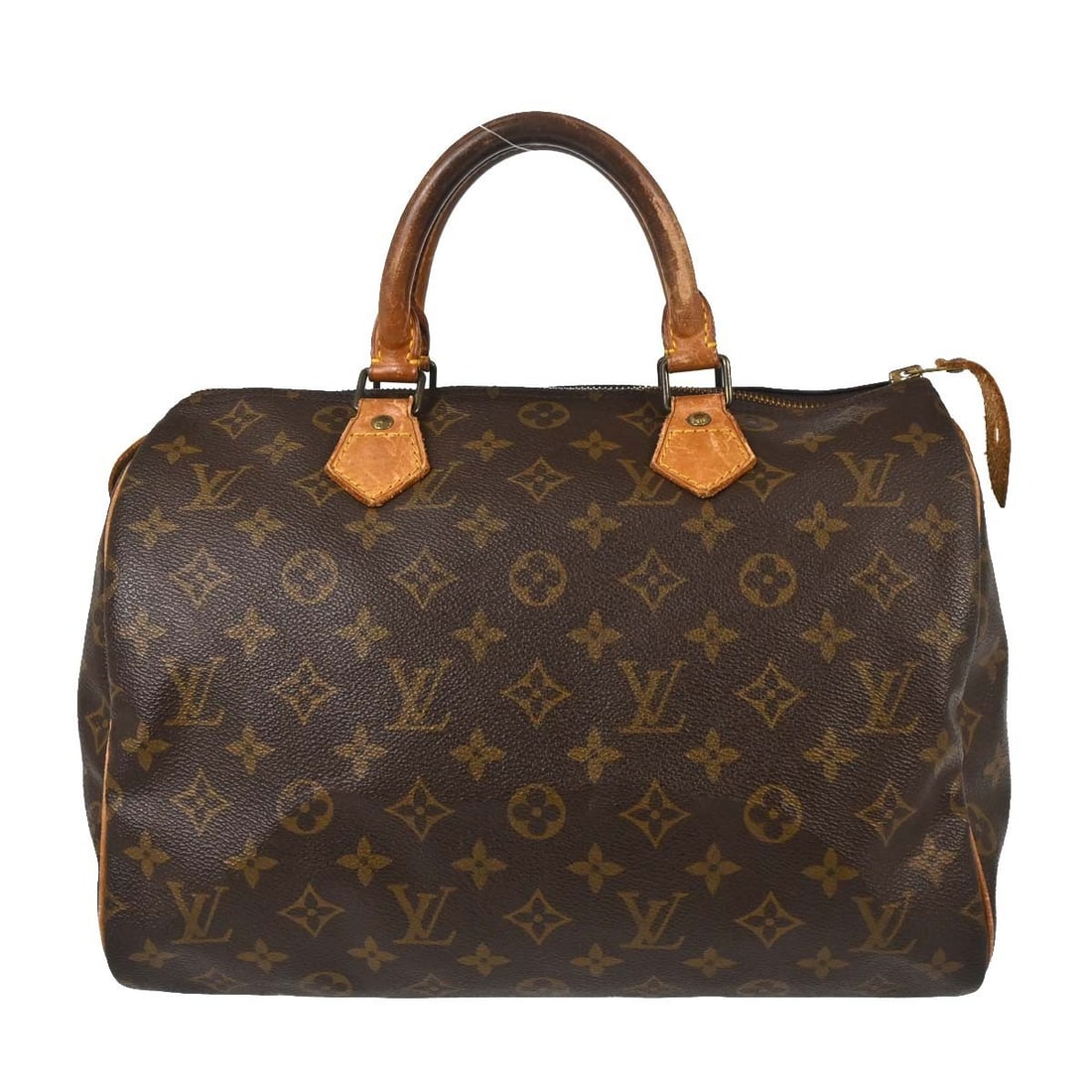 Louis Vuitton Speedy 30 Monogram Canvas Satchel M41526 VI8911: Louis Vuitton Speedy 30 Monogram Canvas Satchel M41526 VI8911 Vintage Louis Vuitton Speedy 30 handbag in brown Monogram canvas with leather double handles and a zip closure. This satchel-style top han