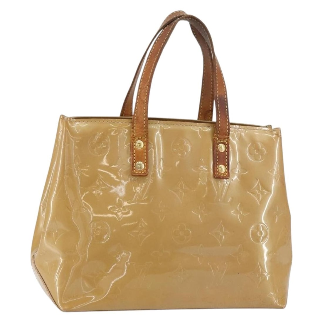 LOUIS VUITTON Monogram Vernis Reade PM Hand Bag Noisette M91334 Authentic: LOUIS VUITTON Monogram Vernis Reade PM Hand Bag Noisette M91334 Authentic This LOUIS VUITTON Monogram Vernis Reade PM Hand Bag is a stunning accessory crafted from high-quality patent leather in a ric