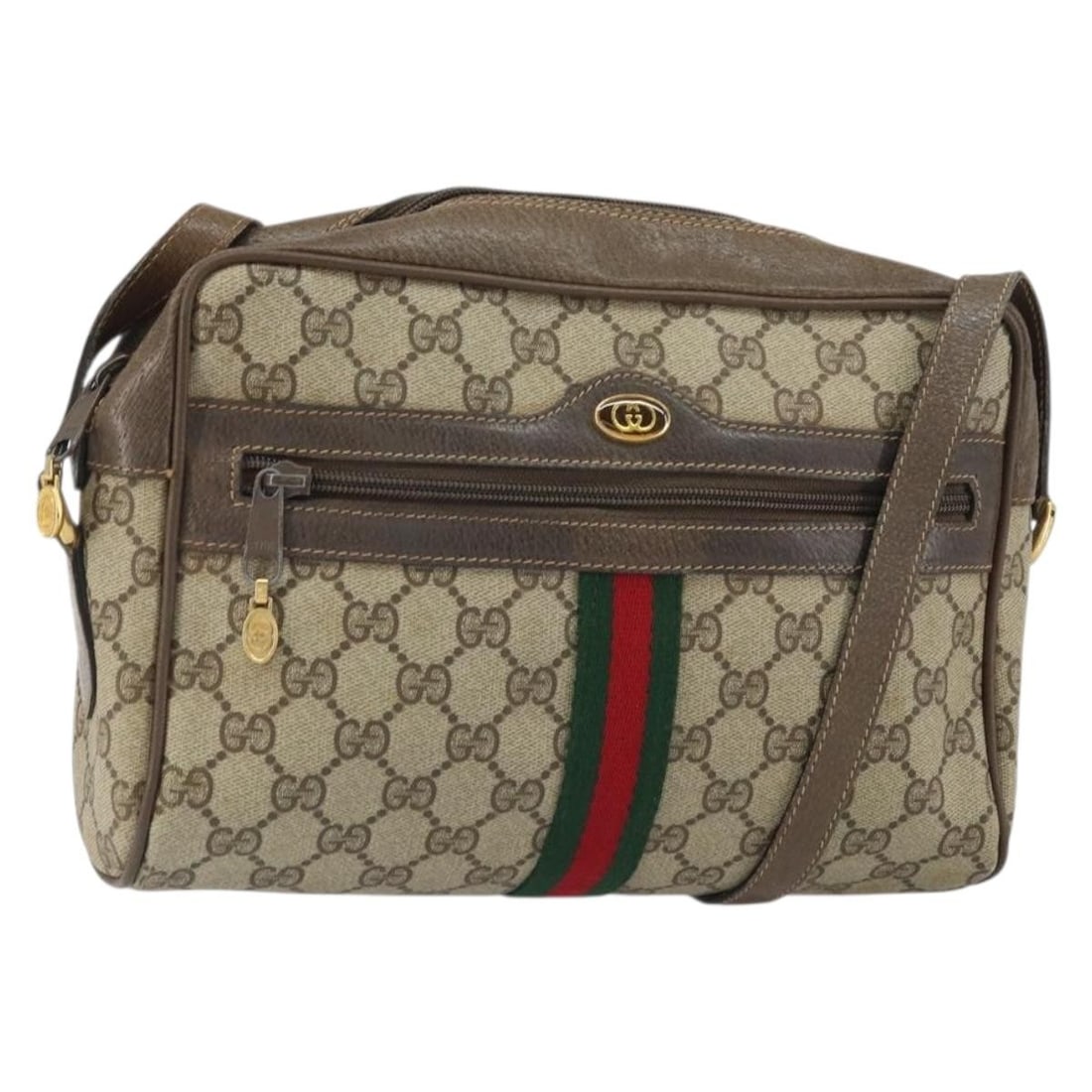 Gucci 24 02 005 Sherry Line GG Canvas Shoulder Bag Beige Gold: Gucci 24 02 005 Sherry Line GG Canvas Shoulder Bag Beige Gold Gucci shoulder bag from the GG Supreme Web Sherry Line in beige and gold GG canvas. Made in Italy, this women's bag measures approximately
