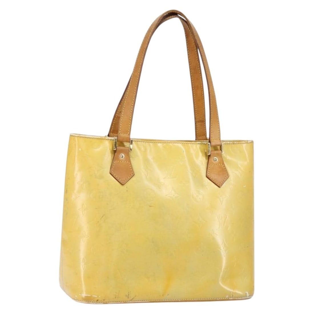 LOUIS VUITTON Monogram Vernis Houston Hand Bag Gris M91053 Auth: LOUIS VUITTON Monogram Vernis Houston Hand Bag Gris M91053 Auth This authentic LOUIS VUITTON Monogram Vernis Houston Hand Bag in Gris is a stylish accessory crafted from high-quality patent leather. T