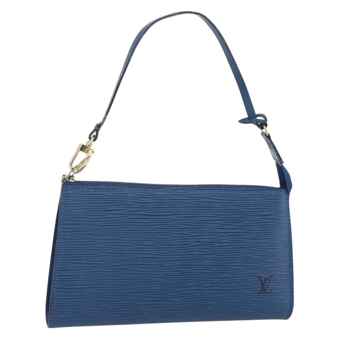 LOUIS VUITTON Epi Leather Accessory Pouch Blue M52985: LOUIS VUITTON Epi Leather Accessory Pouch Blue M52985 Discover the elegance of the LOUIS VUITTON Epi Pochette Accessoires Pouch in a striking blue hue. Crafted in France from durable Epi leather, this