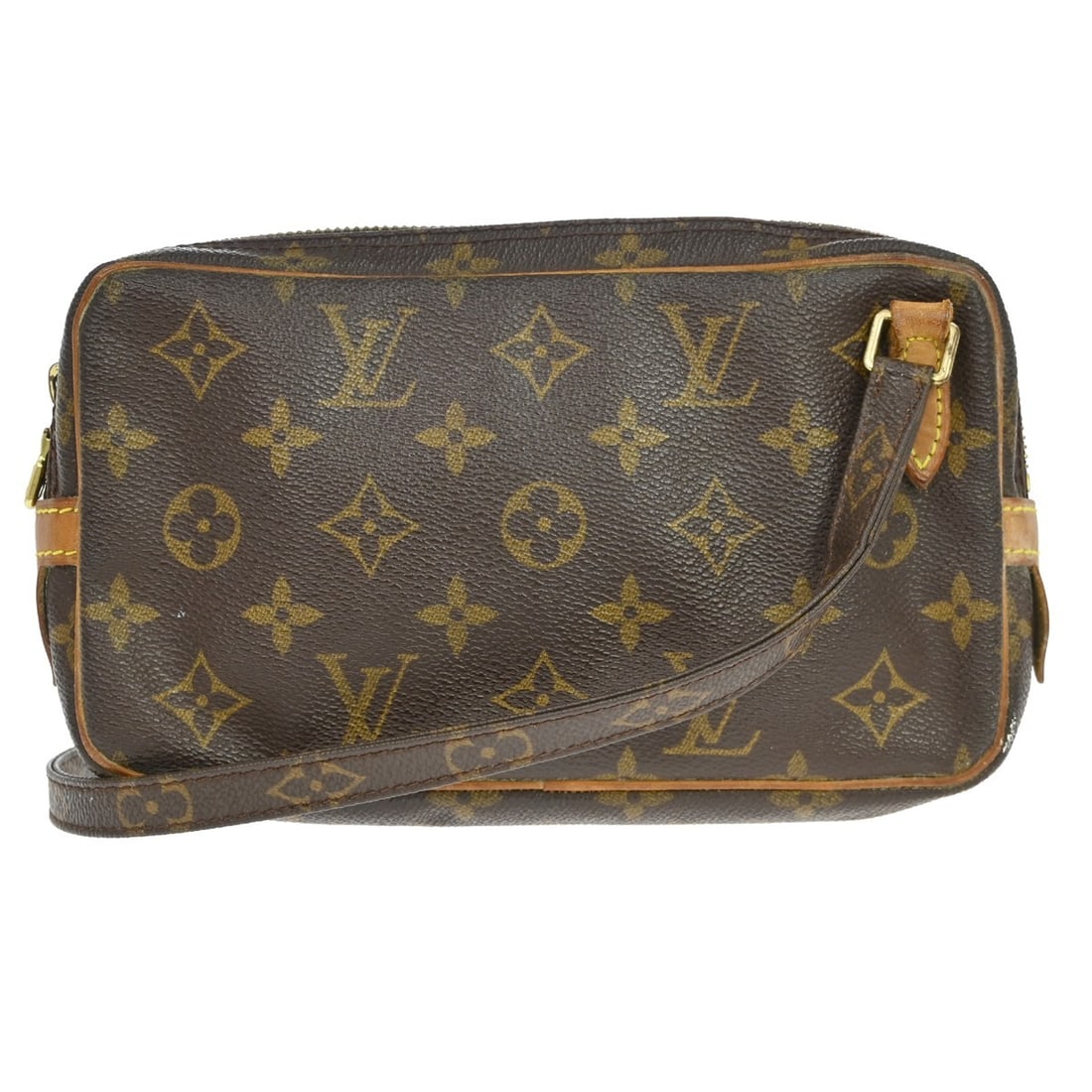 Louis Vuitton Marly Bandouliere Monogram Shoulder Bag M51828: Louis Vuitton Marly Bandouliere Monogram Shoulder Bag M51828 Vintage Louis Vuitton Marly Bandouliere shoulder bag in brown Monogram canvas with leather trim. This women's mini shoulder bag features a 