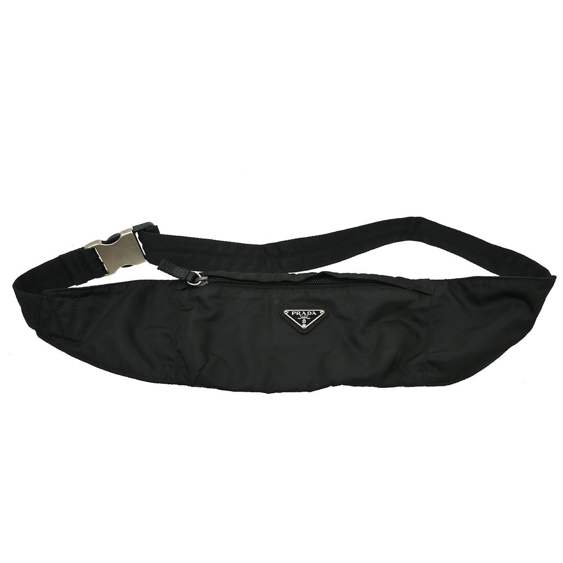 Prada Corset Waist Belt Bag Black Nylon Women: Prada Corset Waist Belt Bag Black Nylon Women Prada black nylon belt bag and fanny pack style bag with logo accent. Made in Italy, this medium bag shows reasonable wear to the exterior and heavy use i