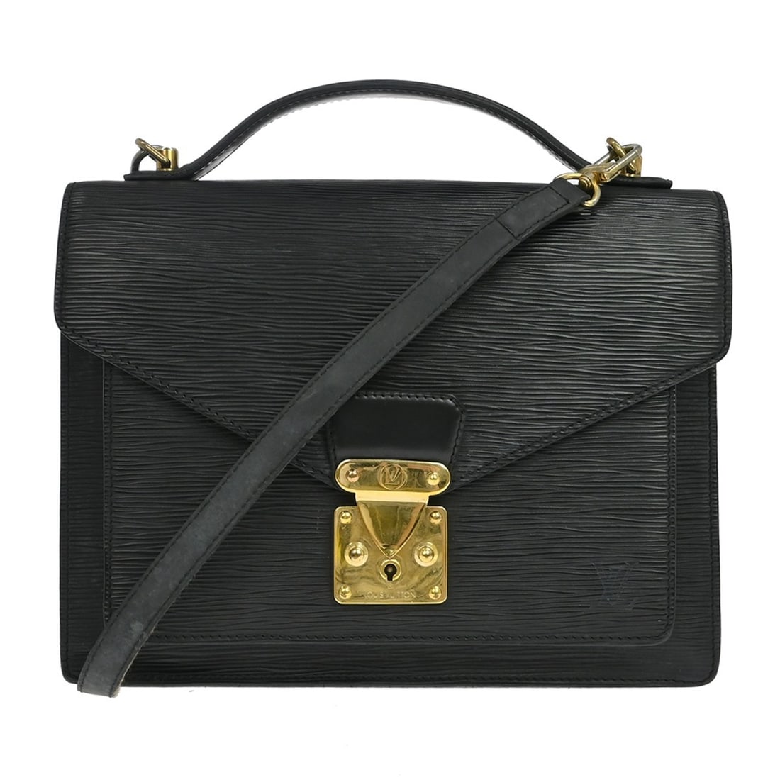 Louis Vuitton Monceau 28 Epi Leather Satchel Black 2Way M52122 (1 of 15)