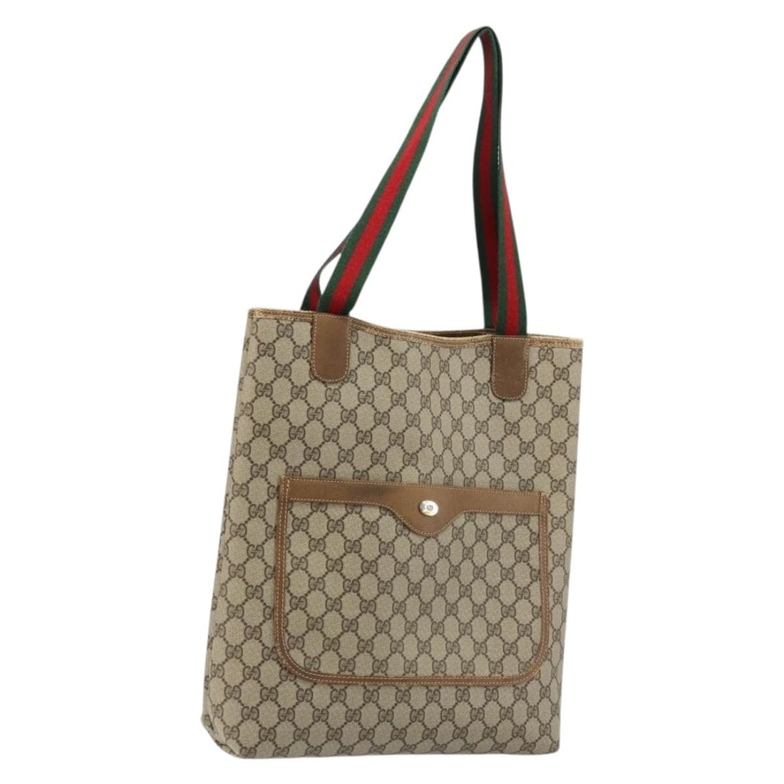 Gucci Sherry Line GG Supreme Beige Red Tote Bag: Gucci Sherry Line GG Supreme Beige Red Tote Bag This GUCCI GG Supreme Web Sherry Line Tote Bag features a beige and red color scheme, crafted from durable PVC leather and GG canvas. Designed for women