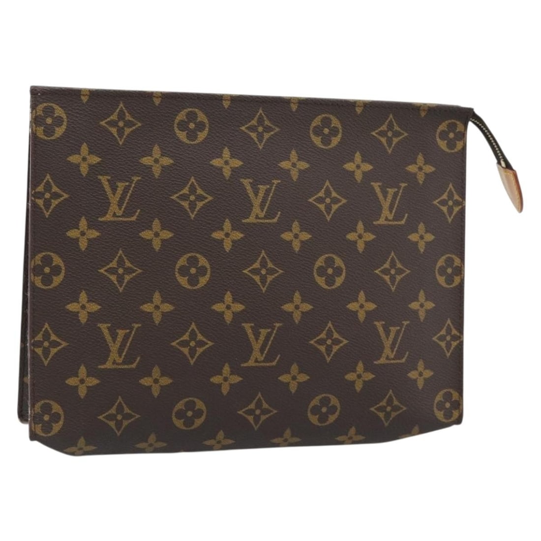 Louis Vuitton Monogram Canvas Pouch M47542 26cm France: Louis Vuitton Monogram Canvas Pouch M47542 26cm France This Louis Vuitton Monogram Poche Toilette 26 pouch is crafted from the brand's signature Monogram Canvas and was made in France. The pouch featu