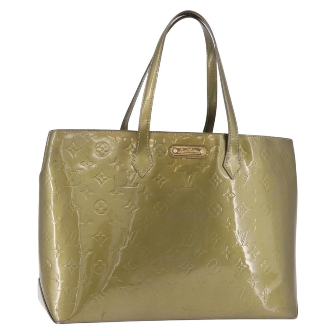Louis Vuitton Wilshire GM Monogram Vernis Patent Leather Tote Gris Art Deco: Louis Vuitton Wilshire GM Monogram Vernis Patent Leather Tote Gris Art Deco Louis Vuitton Monogram Vernis Wilshire GM Tote Bag in Gris Art Deco, made in France. This women's tote bag is crafted from p