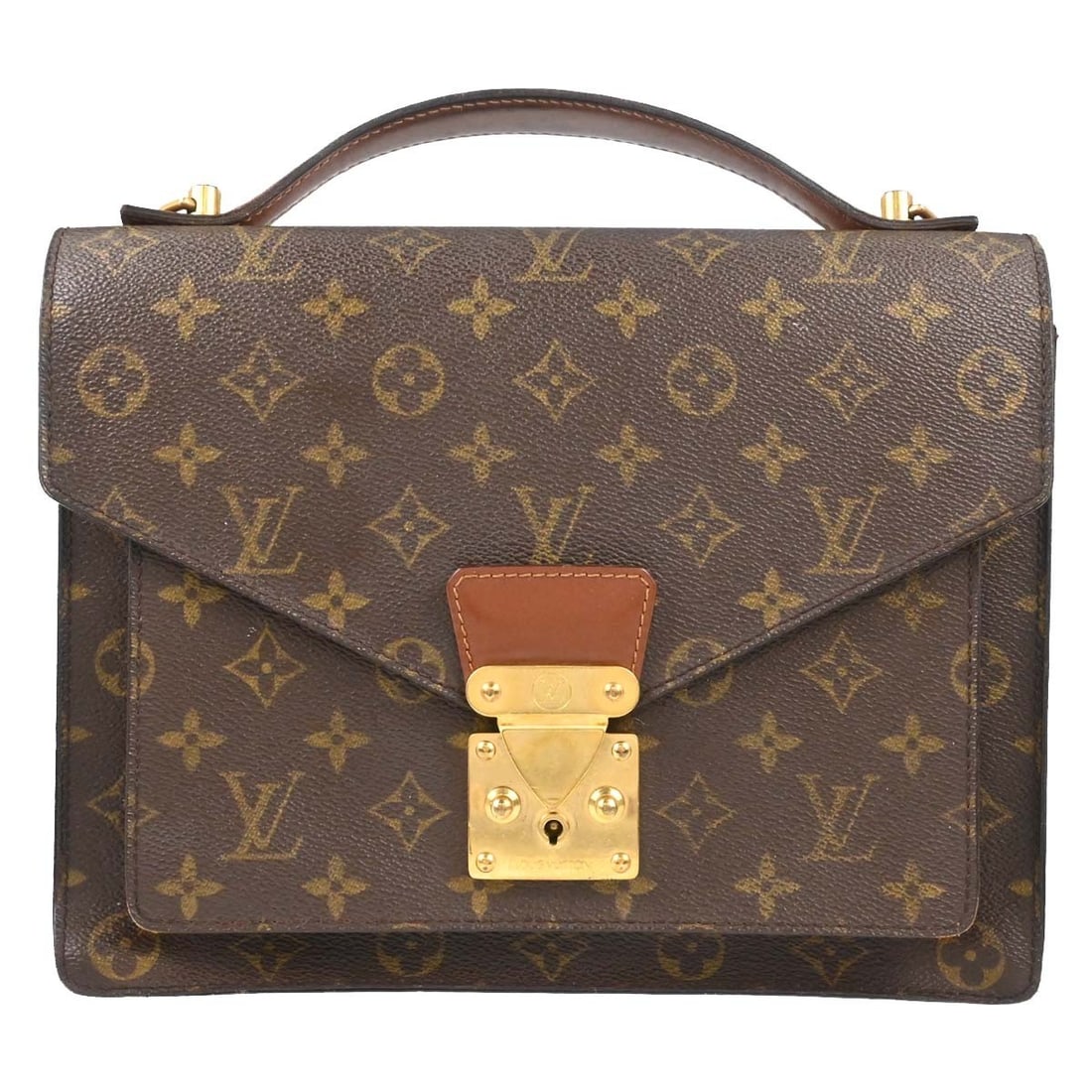 Louis Vuitton Monceau 28 Monogram Canvas Handbag M51185: Louis Vuitton Monceau 28 Monogram Canvas Handbag M51185 Louis Vuitton Monceau 28 business handbag in Monogram canvas and leather, made in France. It features a zip closure, double handles, a medium si
