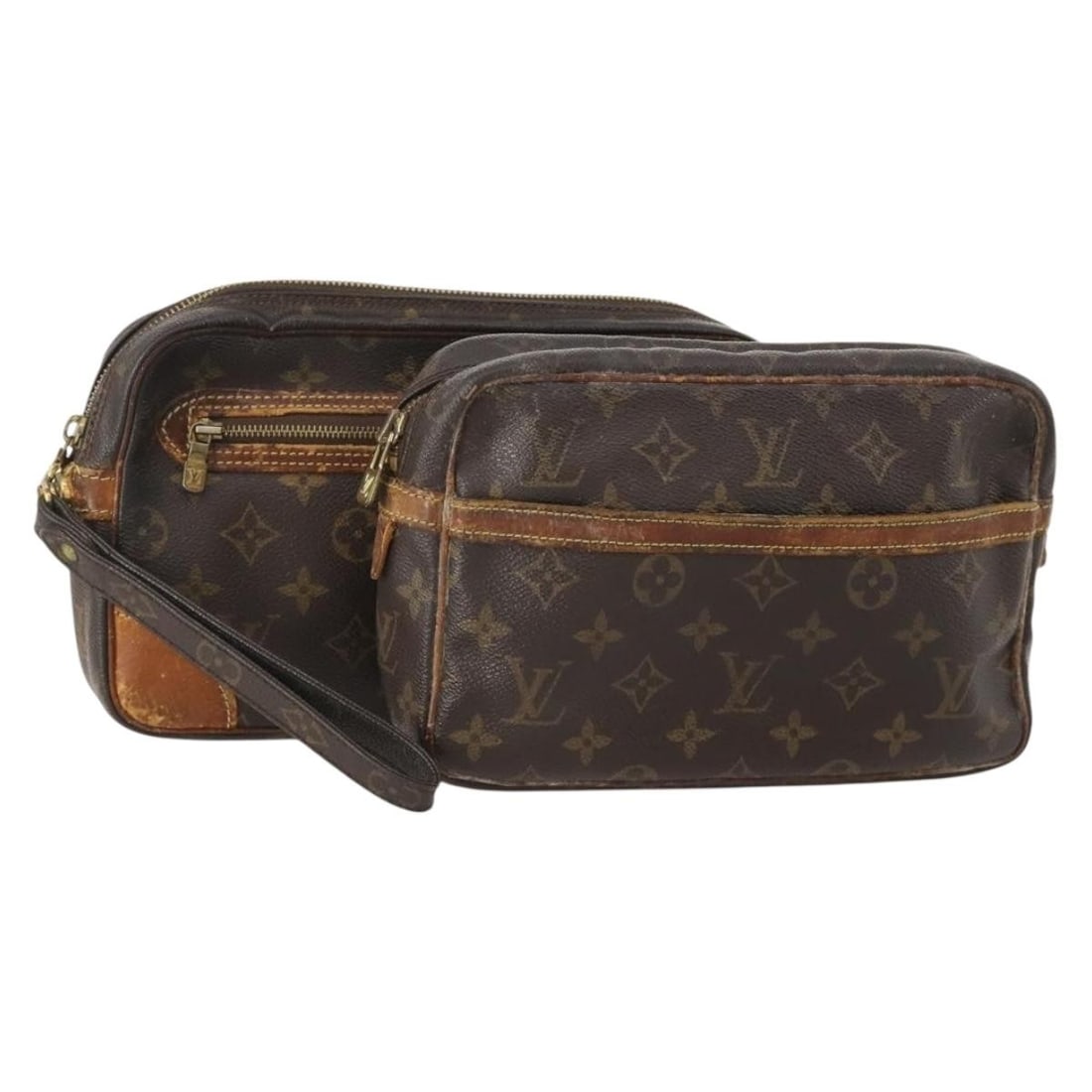 Louis Vuitton Monogram Canvas Pouch Pair Women France: Louis Vuitton Monogram Canvas Pouch Pair Women France This is a set of two Louis Vuitton monogram canvas pouches, crafted in France. Both pouches feature the iconic monogram exterior and are designed 