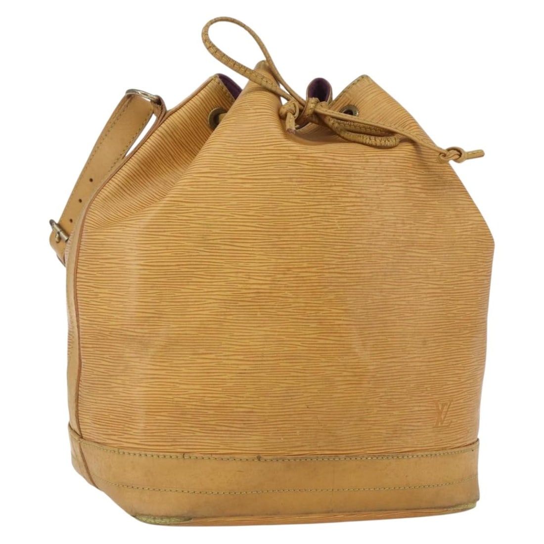 Louis Vuitton Epi Noe Tassili Yellow Leather Shoulder Bag M44009: Louis Vuitton Epi Noe Tassili Yellow Leather Shoulder Bag M44009 This is a Louis Vuitton Epi Noe shoulder bag in Tassili Yellow, crafted from Epi leather. The bag features an adjustable shoulder strap
