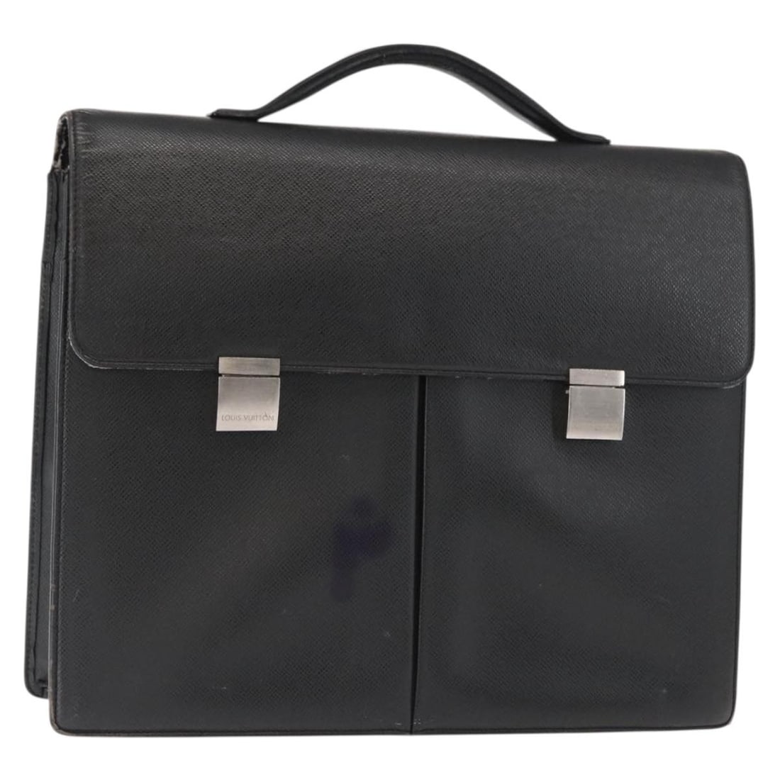Taiga Kazan Briefcase in Ardoise Leather by Louis Vuitton M30802: Taiga Kazan Briefcase in Ardoise Leather by Louis Vuitton M30802 This Louis Vuitton Taiga Serviette Kazan business bag features a structured design crafted from Taiga leather in the Ardoise color. The