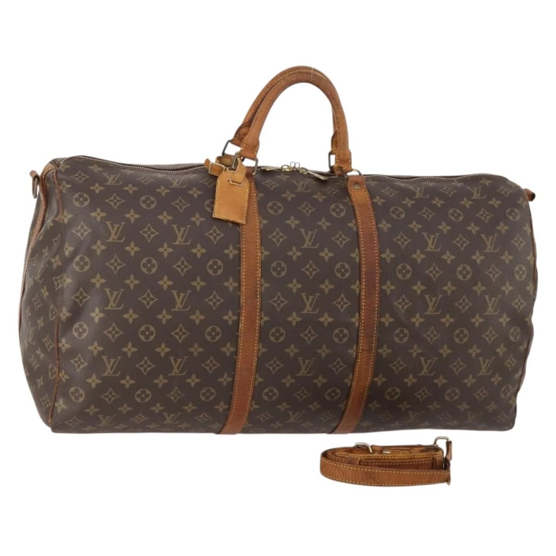 Louis Vuitton M41412 Keepall Bandouliere 60 Monogram Canvas Boston Bag: Louis Vuitton M41412 Keepall Bandouliere 60 Monogram Canvas Boston Bag Louis Vuitton Monogram Keepall Bandouliere 60 Boston Bag in Monogram Canvas. It comes with a name tag and was made in France. The