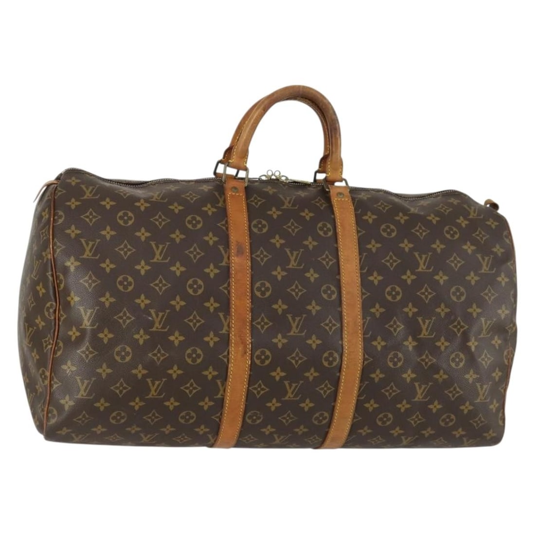 Louis Vuitton M41424 Keepall 55 Monogram Canvas Boston Bag: Louis Vuitton M41424 Keepall 55 Monogram Canvas Boston Bag Louis Vuitton Monogram Keepall 55 Boston Bag in Monogram Canvas, made in France. This women's Boston bag measures approximately 55 cm x 27 cm